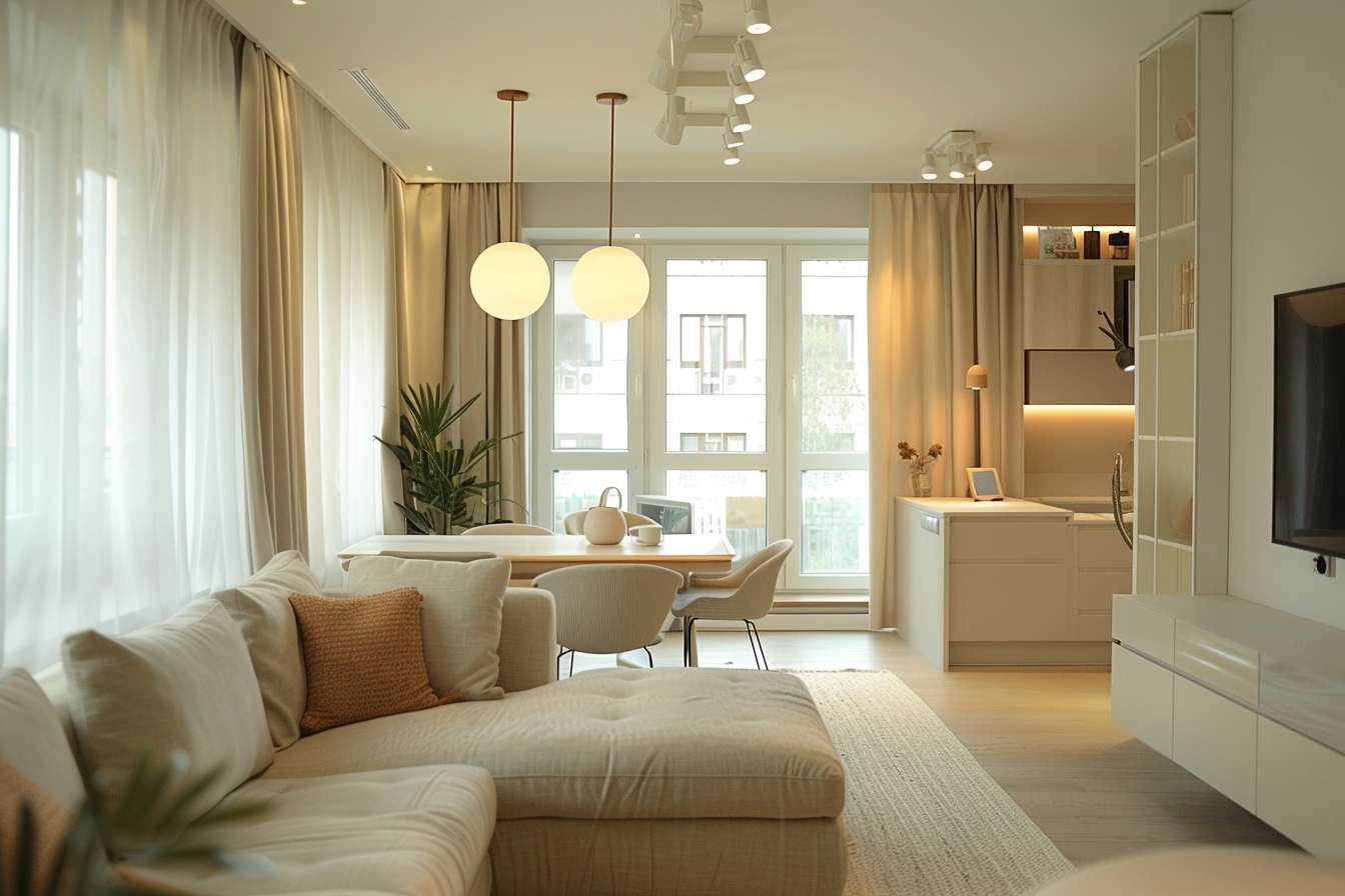 Vue inspirante d'un coin bureau fonctionnel et astucieux aménagé dans un petit appartement à La Seyne-sur-Mer