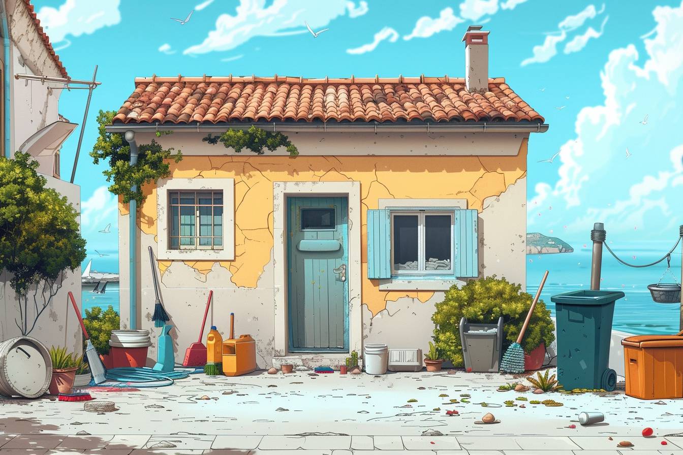 Camion de débarras benne prêt à charger des déchets pour une maison impeccable à La Seyne sur Mer
